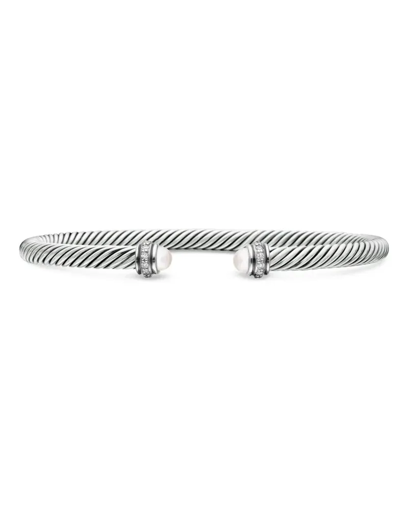David Yurman Cable Classics Armband aus Sterlingsilber mit Diamant 4mm Silber