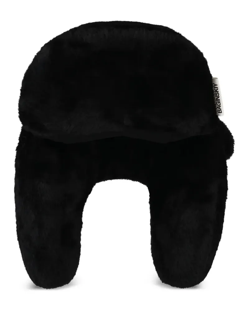 RUSLAN BAGINSKIY Pilot Faux-Fur-Hut mit Ohrenklappen - Schwarz Schwarz