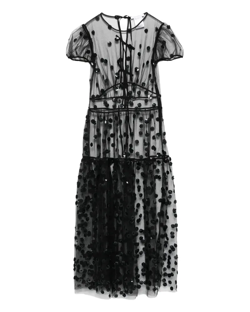 Cecilie Bahnsen Nanna sequin blossom dress - Schwarz Schwarz
