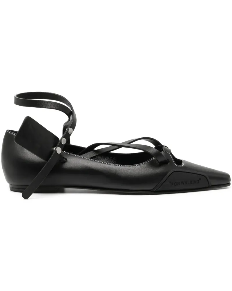 OFF-WHITE strap-detail pointed sandals - Schwarz Schwarz