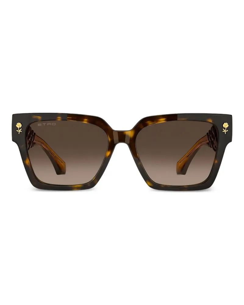 Etro Sonnenbrille mit eckigem Gestell - Braun Braun