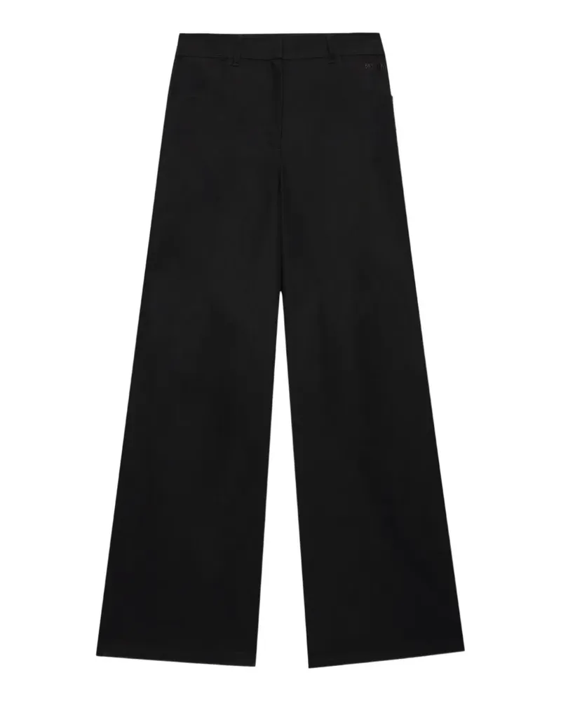 MSGM Weite Hose mit Logo-Print - Schwarz Schwarz