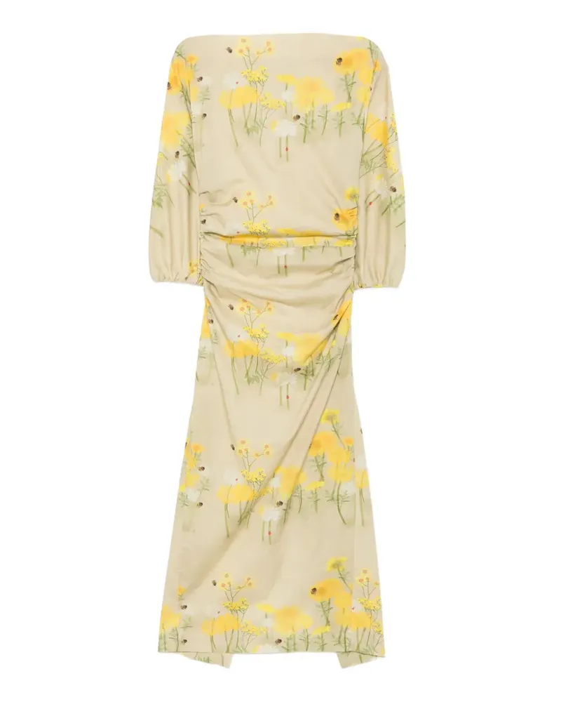 BERNADETTE Ezra floral-print midi dress - Gelb Gelb