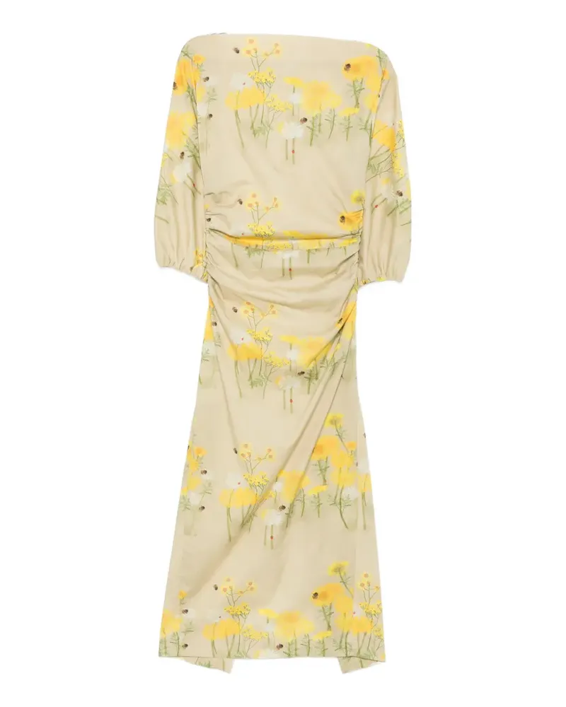 BERNADETTE Ezra floral-print midi dress - Gelb Gelb