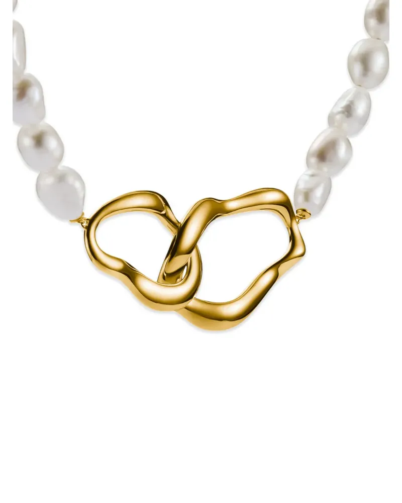 Thomas Sabo pearl-embellished organic-pendant necklace - Gold Gold