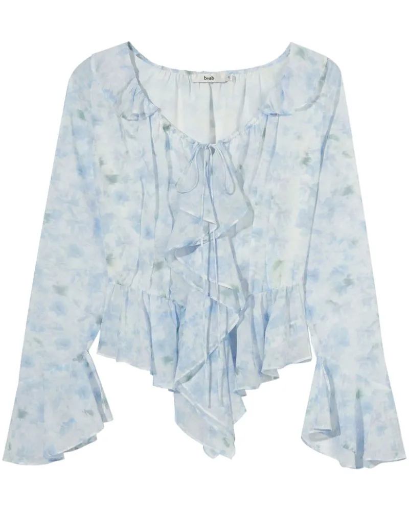 b+ab Bluse mit Blumen-Print Blau