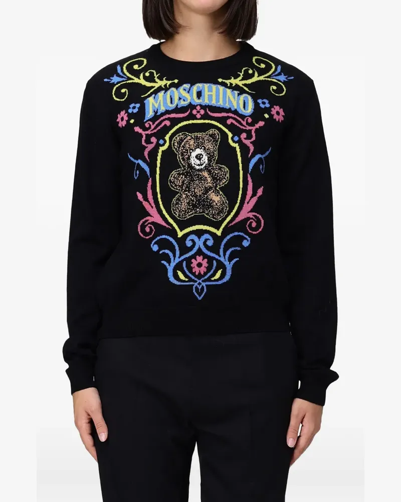 Moschino Teddy Bear Jacquard-Pullover - Schwarz Schwarz