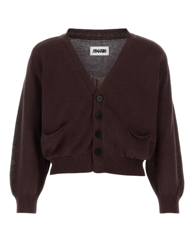 Magliano logo-intarsia cotton cardigan - Braun Braun