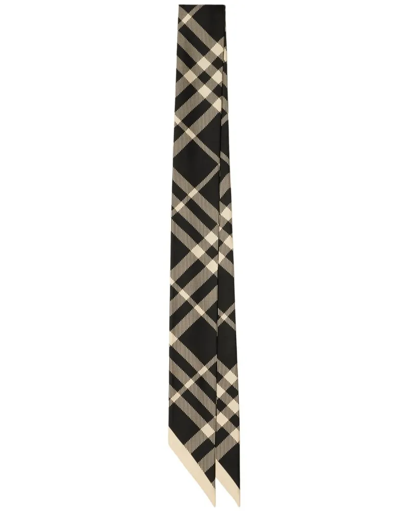 Burberry Seidenschal mit Nova-Check - Schwarz Schwarz