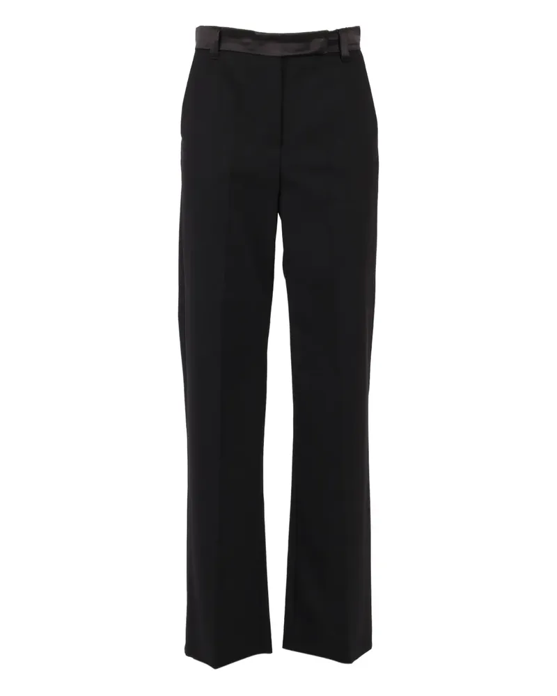 Max Mara Hose mit Satinbund - Schwarz Schwarz