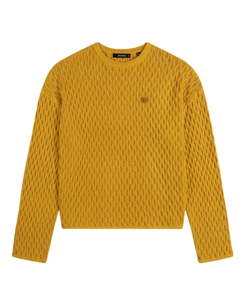 Daily Paper structured-knit logo-patch sweater - Gelb Gelb