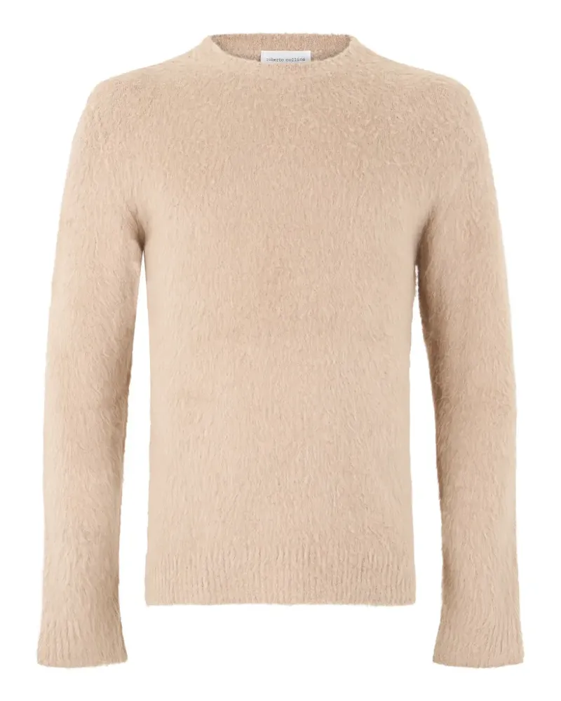 Roberto Collina Rundhals-Pullover aus gebürstetem Strick - Nude Nude