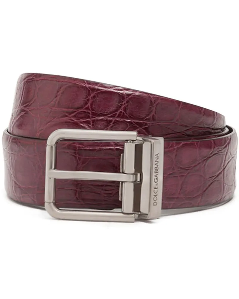 Dolce & Gabbana Texturierter Gürtel - Rot Rot