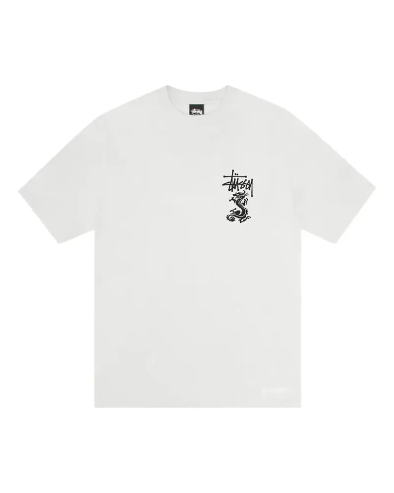 Stüssy dragon-embellished T-Shirt - Weiß Weiß