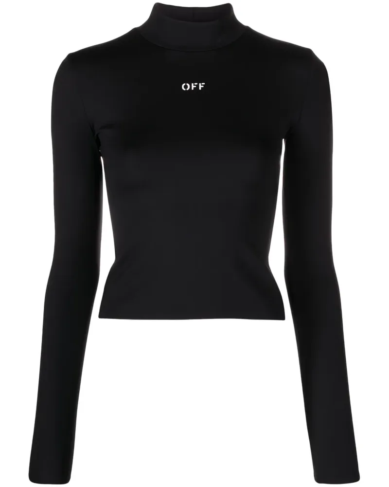 OFF-WHITE Rollkragenoberteil mit Eidechsen-Print - Schwarz Schwarz