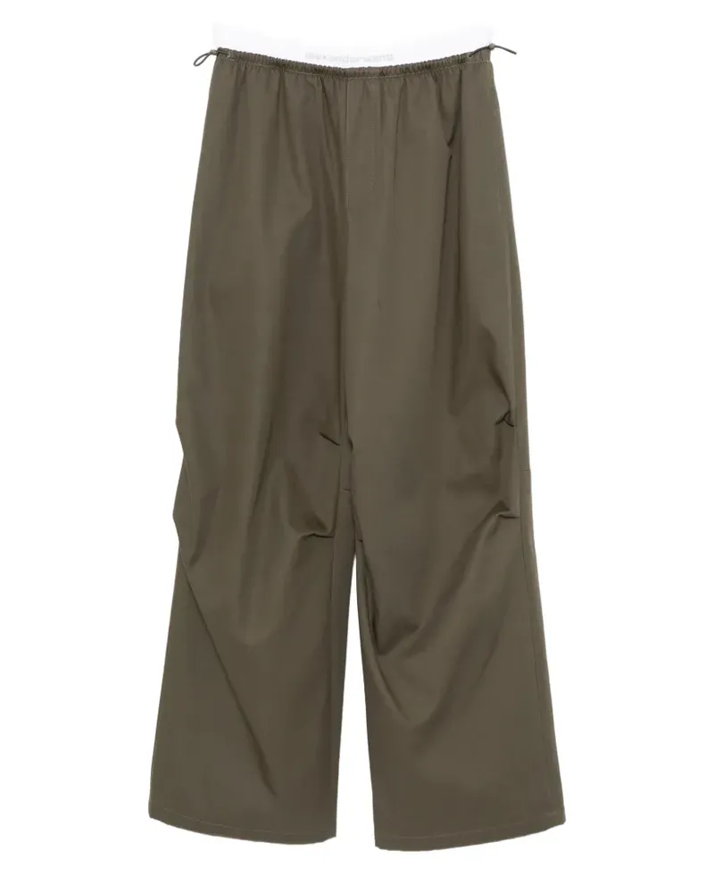 Alexander Wang logo-waistband trousers - Grün Grün
