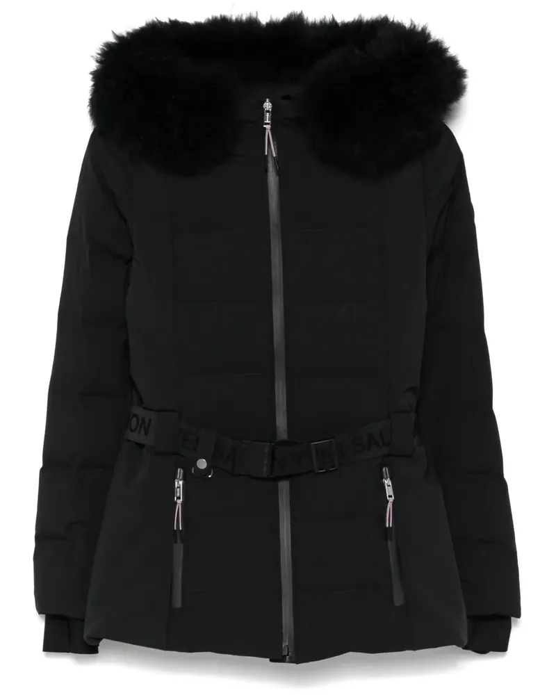Yves Salomon Jacke mit Gürtel - Schwarz Schwarz