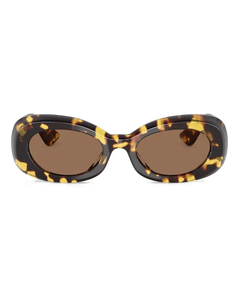 Oliver Peoples 1992C tortoiseshell-effect oval-frame sunglasses - Braun Braun