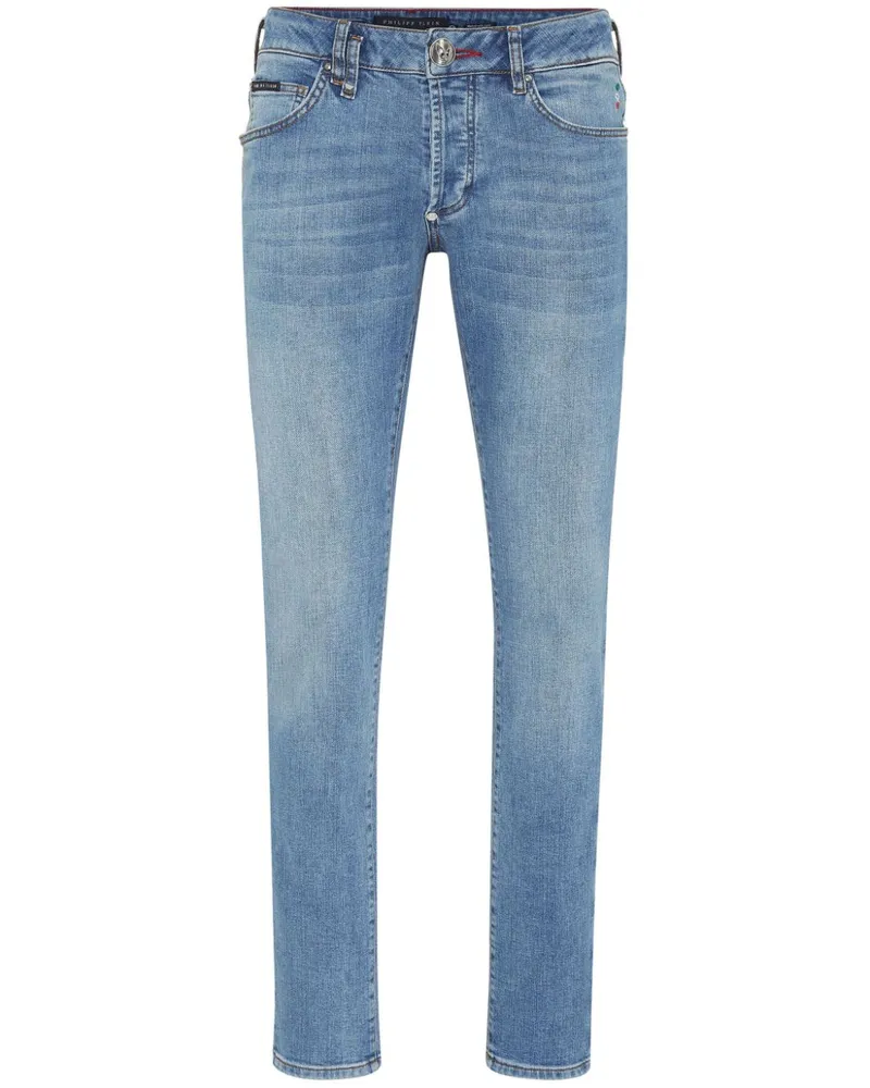 Philipp Plein Tief sitzende Slim-Fit-Jeans - Blau Blau