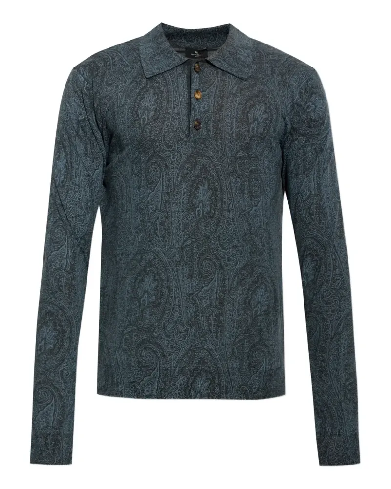 Etro paisley-print polo shirt - Blau Blau