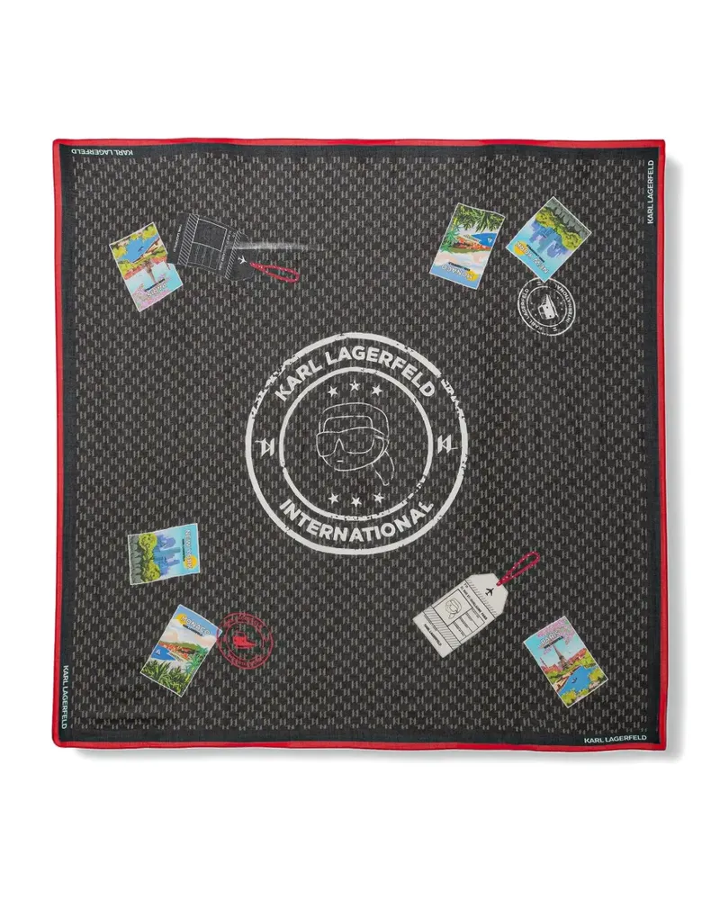Karl Lagerfeld Schal mit Monogramm - Schwarz Schwarz