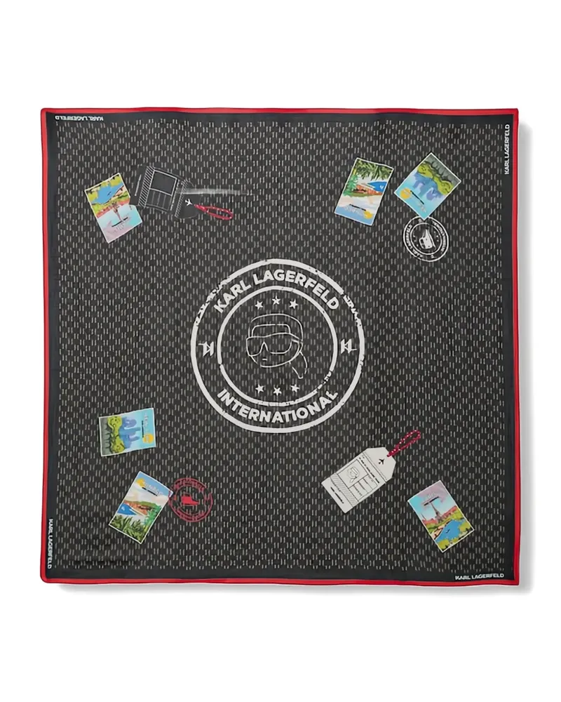 Karl Lagerfeld monogram scarf - Schwarz Schwarz