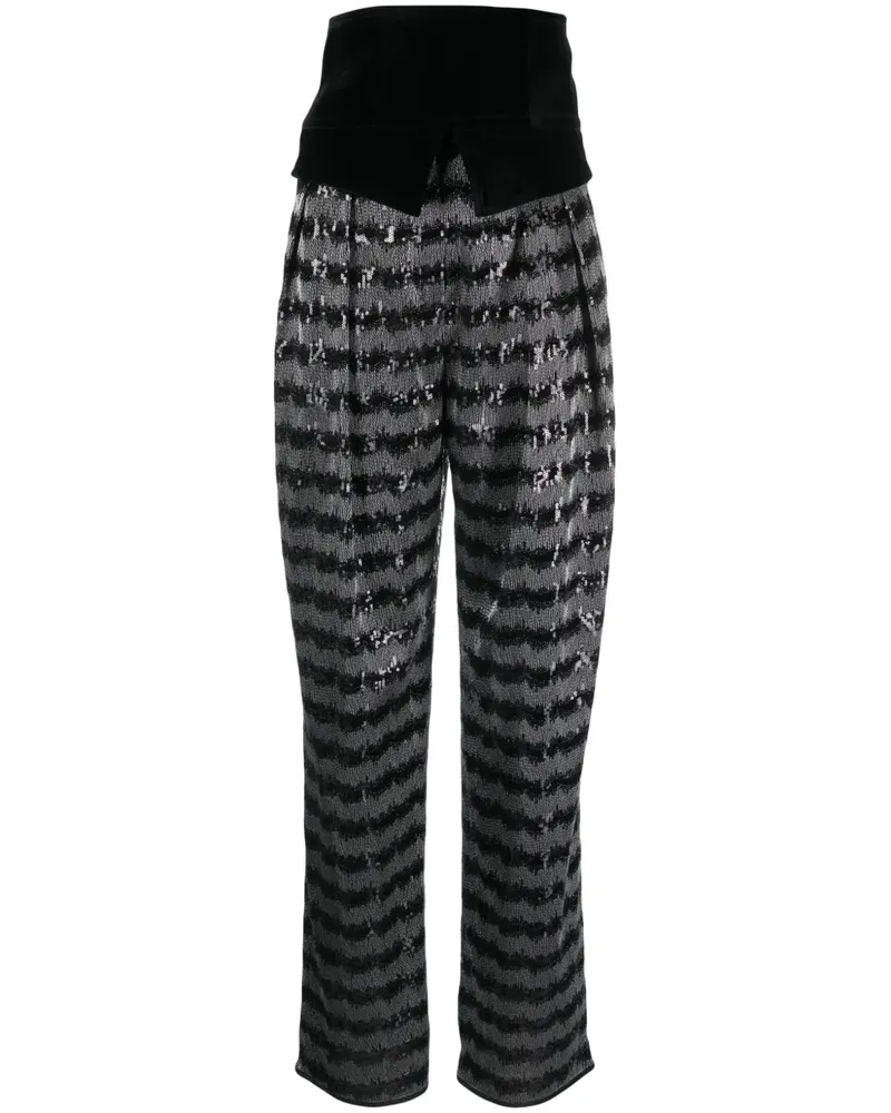 Emporio Armani Gestreifte Hose - Schwarz Schwarz