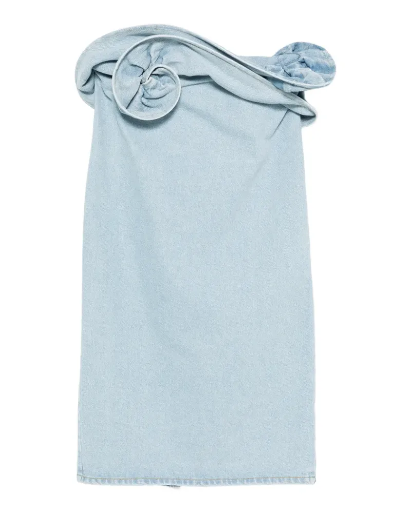 Magda Butrym rose-detail midi skirt - Blau Blau
