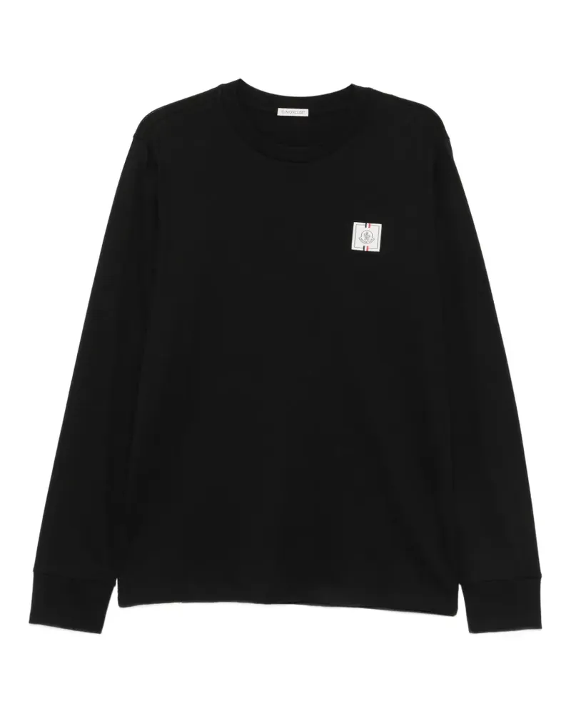 Moncler logo-patch long-sleeve top - Schwarz Schwarz