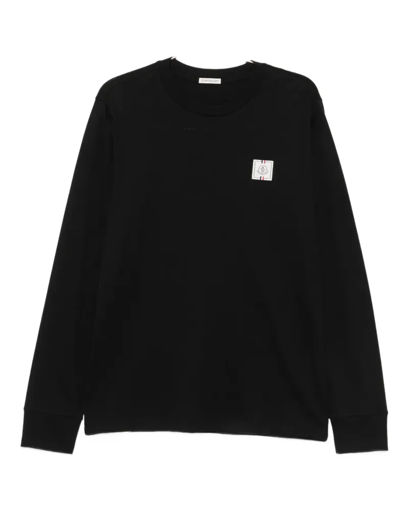 Moncler logo-patch long-sleeve top - Schwarz Schwarz