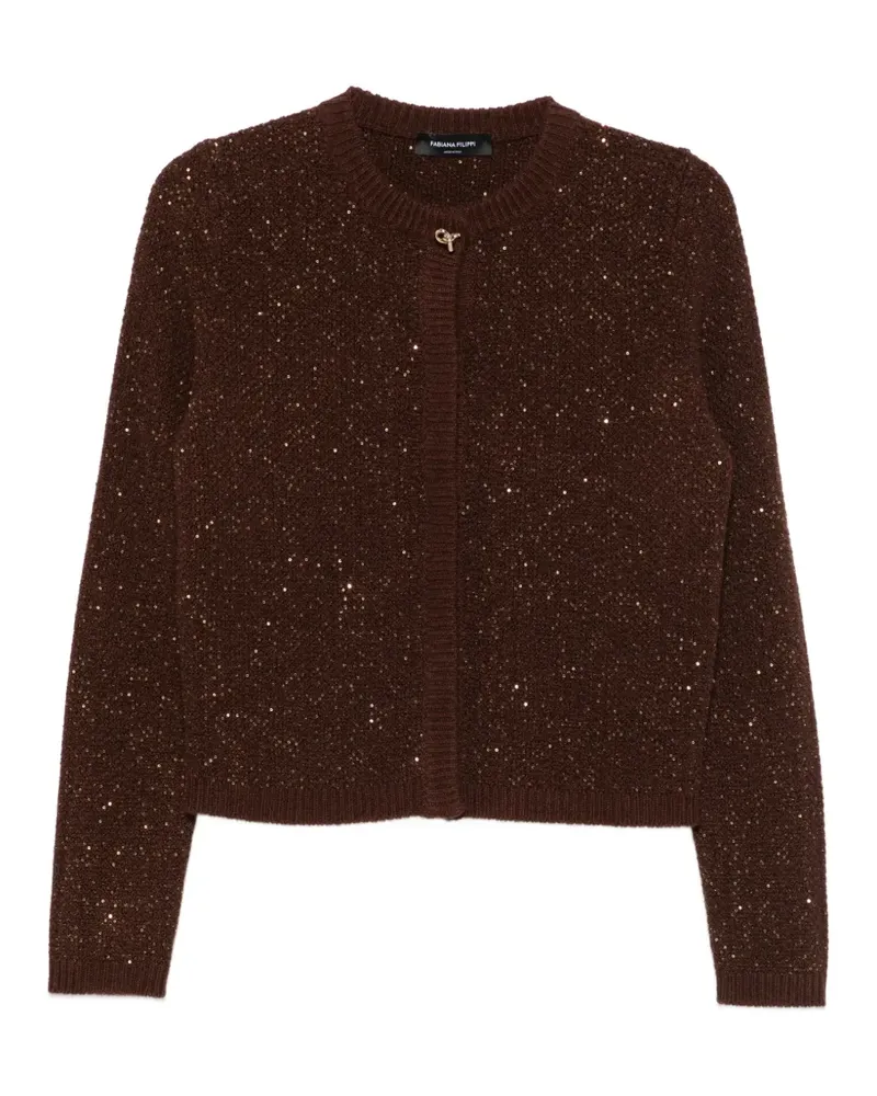 Fabiana Filippi Cardigan mit Pailletten - Braun Braun