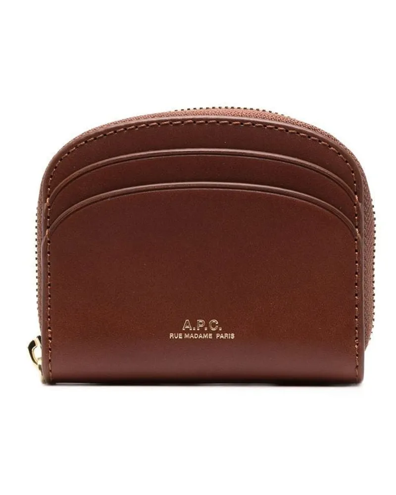 A.P.C. Mini Demi-Lune Portemonnaie Braun