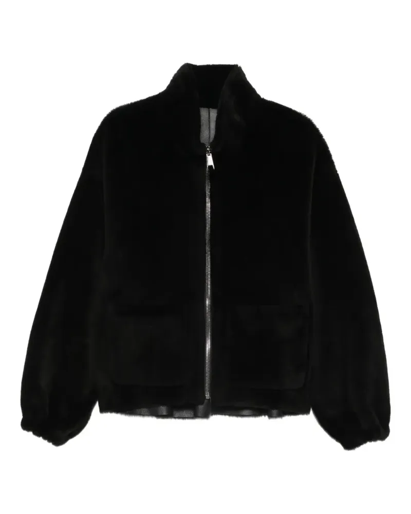 Simonetta Ravizza Wendbarer Mantel aus Shearling - Schwarz Schwarz