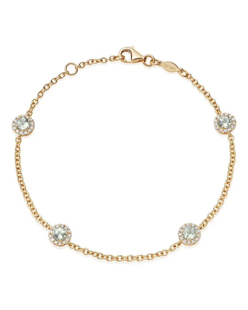 Kiki McDonough 18kt Grace Gelbgoldarmband mit grünem Amethyst und Diamanten Gold