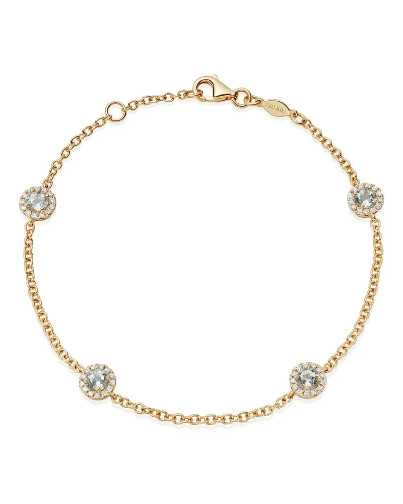 Kiki McDonough 18kt Grace Gelbgoldarmband mit grünem Amethyst und Diamanten Gold