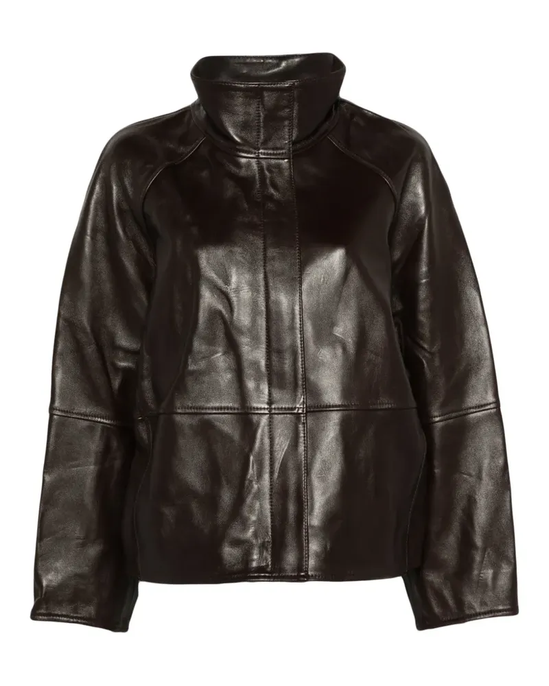 Soeur Gamma raglan jacket in glazed leather - Rot Rot