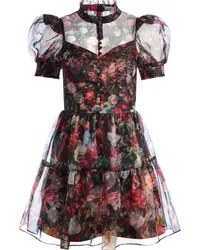 Alice + Olivia Kleid mit Blumen-Print Schwarz