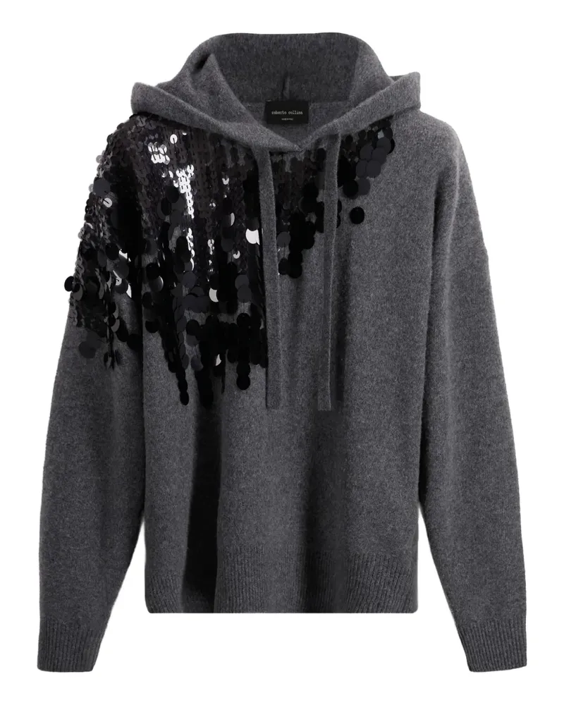 Roberto Collina Pullover mit Paillettenstickerei - Grau Grau