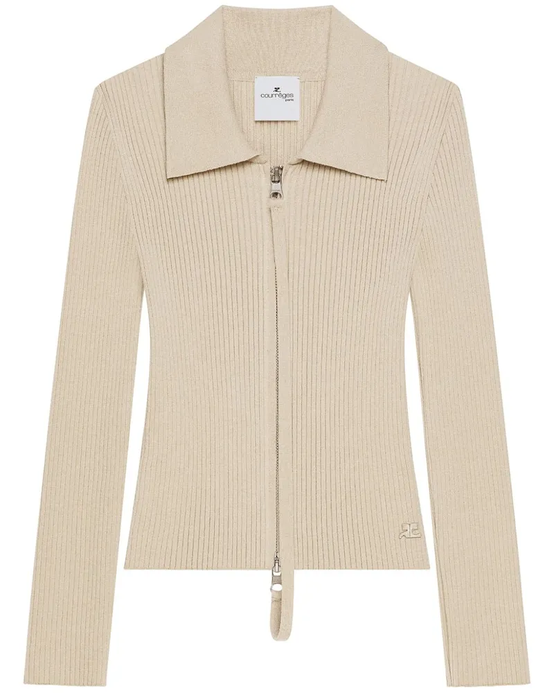 Courrèges Cardigan mit Reißverschluss - Nude Nude