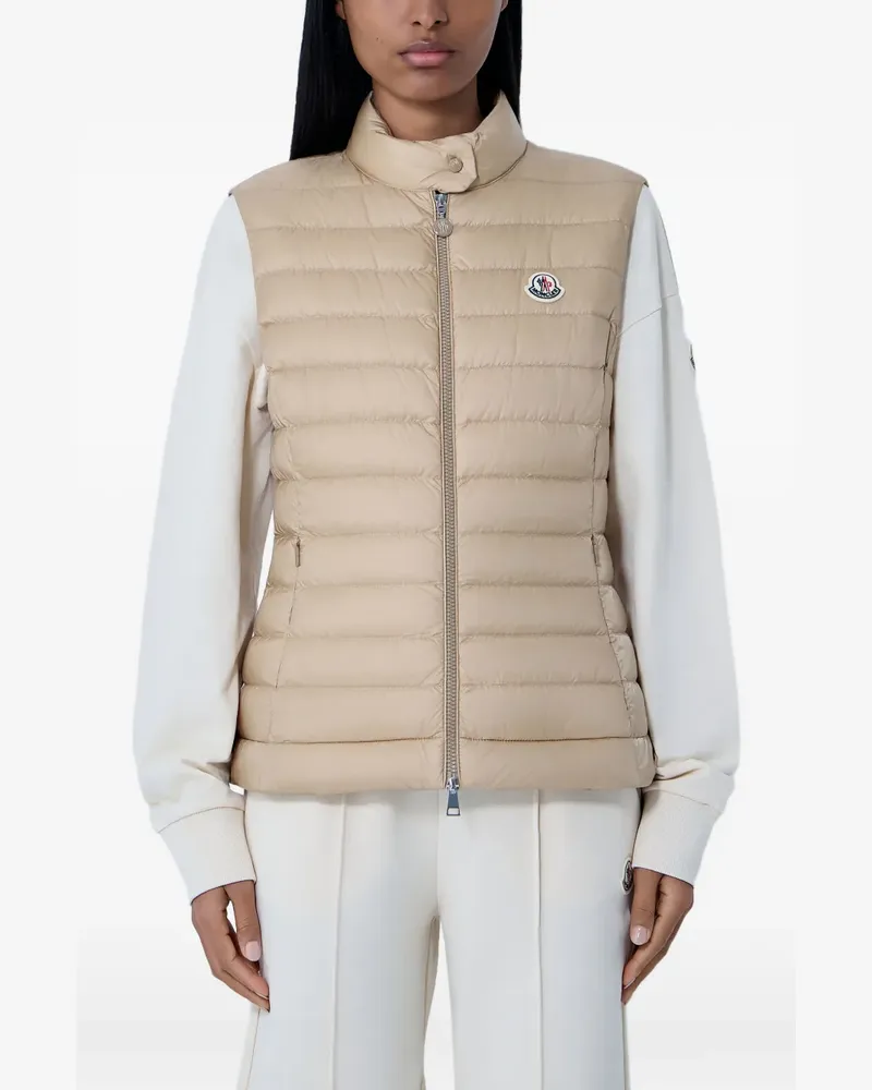 Moncler zip-up quilted gilet - Nude Nude