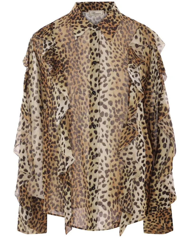 Blumarine Hemd mit Animal-Print - Braun Braun