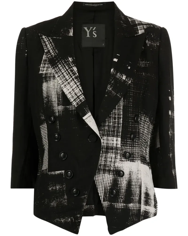 Yohji Yamamoto Karierter Copied Blazer - Schwarz Schwarz