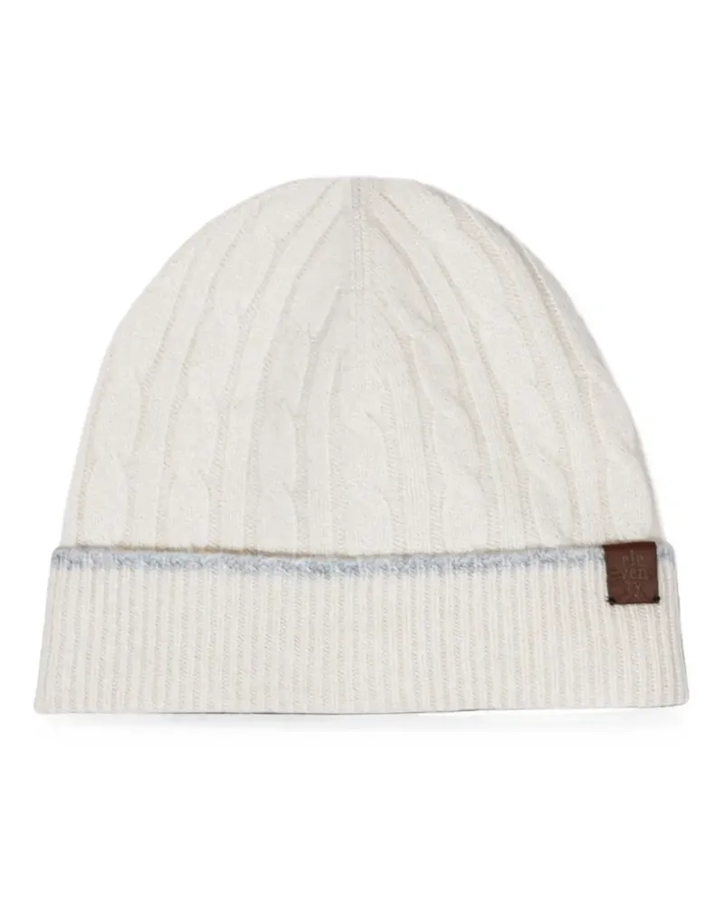 Eleventy Kaschmirbeanie mit Zopfmuster - Nude Nude