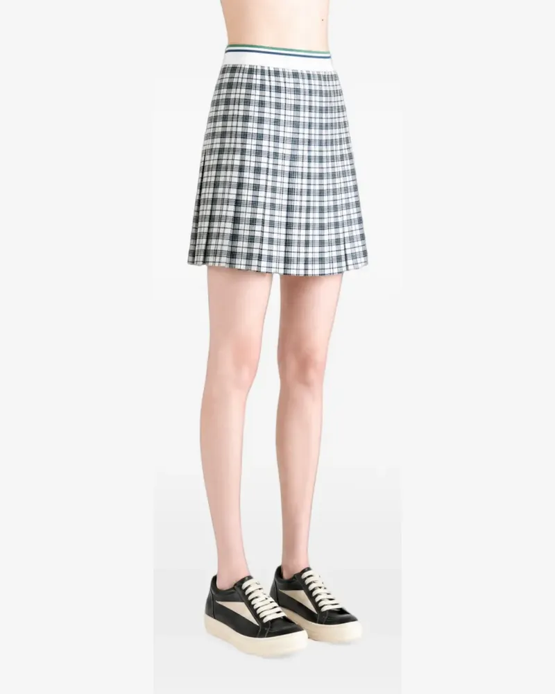 Burberry check-pattern pleated mini skirt - Blau Blau