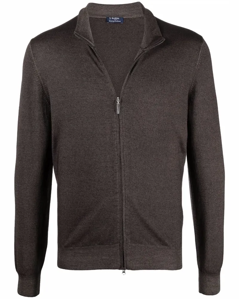 BARBA Cardigan mit Reißverschluss - Braun Braun