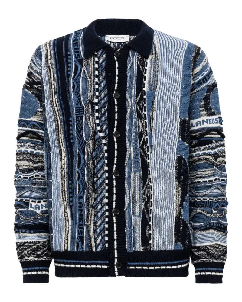 Laneus Cardigan mit Jacquardmuster - Blau Blau