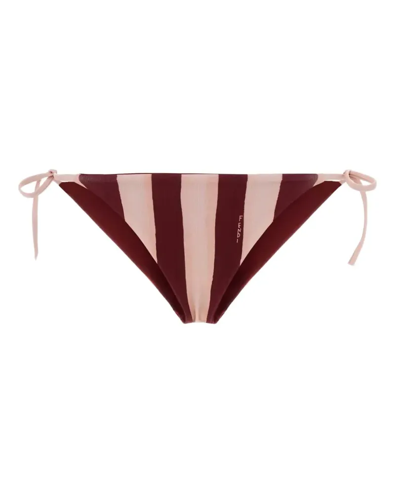 Fendi striped side-tie bikini bottoms - Rot Rot