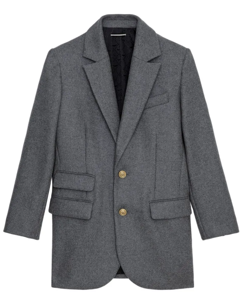 Zadig & Voltaire Einreihiger Violet Mantel - Grau Grau
