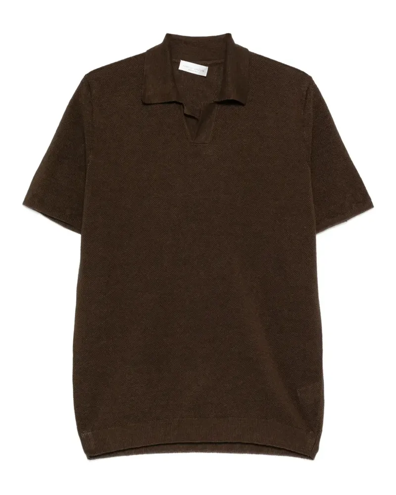 Roberto Collina T-Shirt mit V-Ausschnitt - Braun Braun