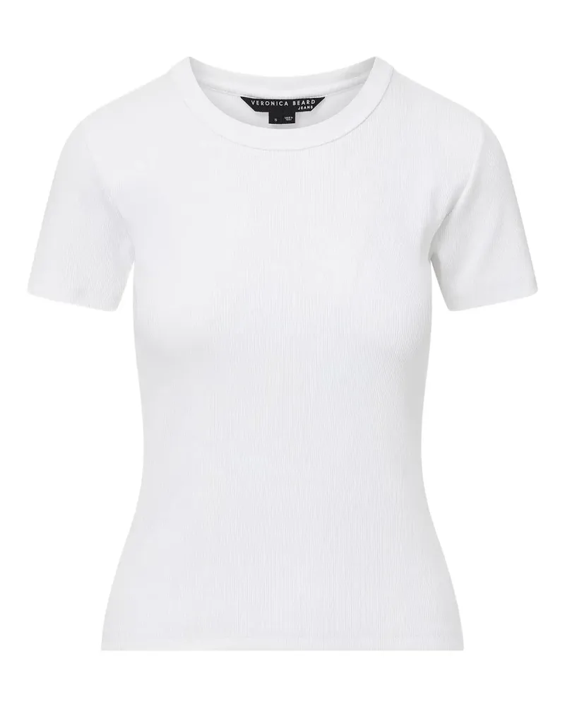 Veronica Beard Geripptes Pruitt T-Shirt mit rundem Ausschnitt - Weiß Weiß
